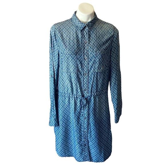 Max Jeans Women’s Chambray Long Sleeve Midi Shirt Dress Size Medium - Picture 1 of 13